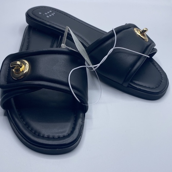 A New Day Audrey Slide Sandals Black - Picture 4 of 6